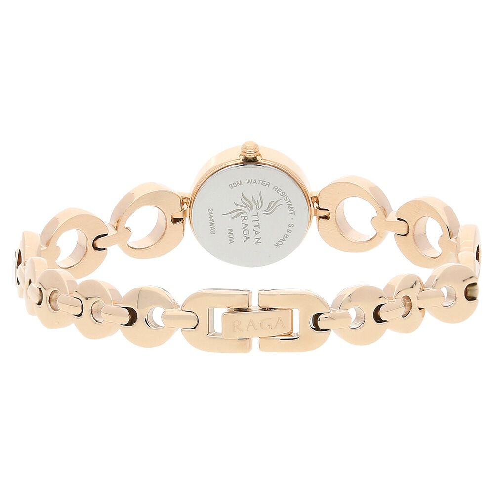 Titan Quartz Analog Silver Dial Metal Strap Watch for Women NQ2444WM02