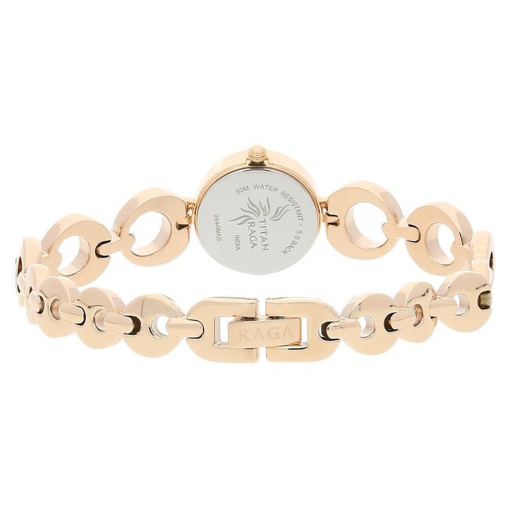 Titan Quartz Analog Silver Dial Metal Strap Watch for Women NQ2444WM02