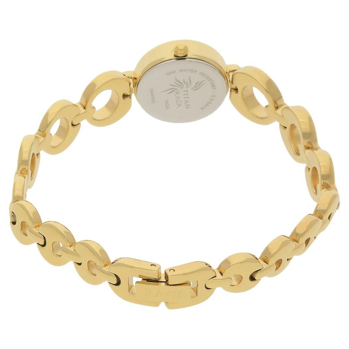 Titan Quartz Analog Mother of Pearl Dial Metal Strap Watch for Women NS2444YM07