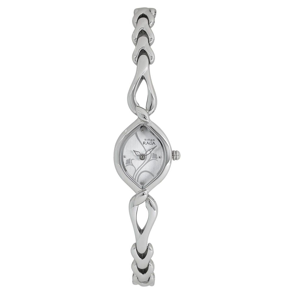 Titan Quartz Analog Silver Dial Metal Strap Watch for Women - The Watch Factory ®