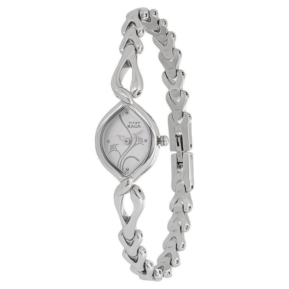 Titan Quartz Analog Silver Dial Metal Strap Watch for Women - The Watch Factory ®