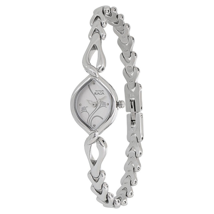 Titan Quartz Analog Silver Dial Metal Strap Watch for Women - The Watch Factory ®