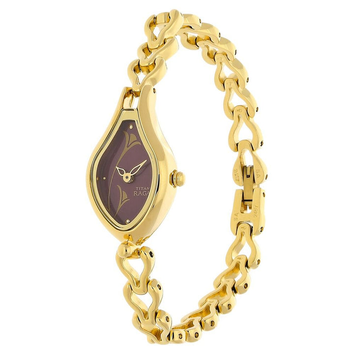 Titan Raga Flora Purple Dial Analog Metal Strap Watch for Women NS2457YM03