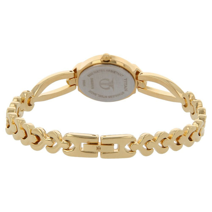 Titan Quartz Analog White Dial Metal Strap Watch for Women NS2468YM04