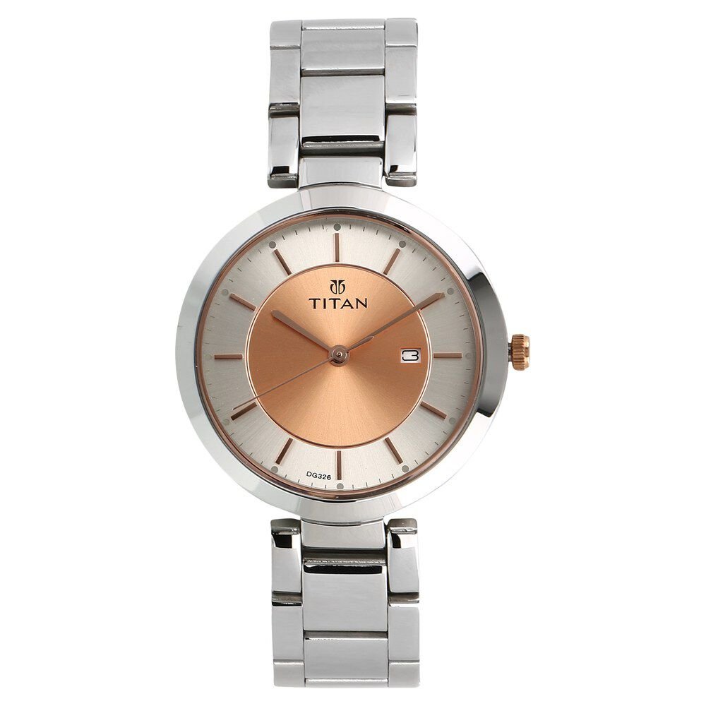 Titan Workwear Rose Gold Dial Analog Stainless Steel Strap watch for Women - The Watch Factory ®