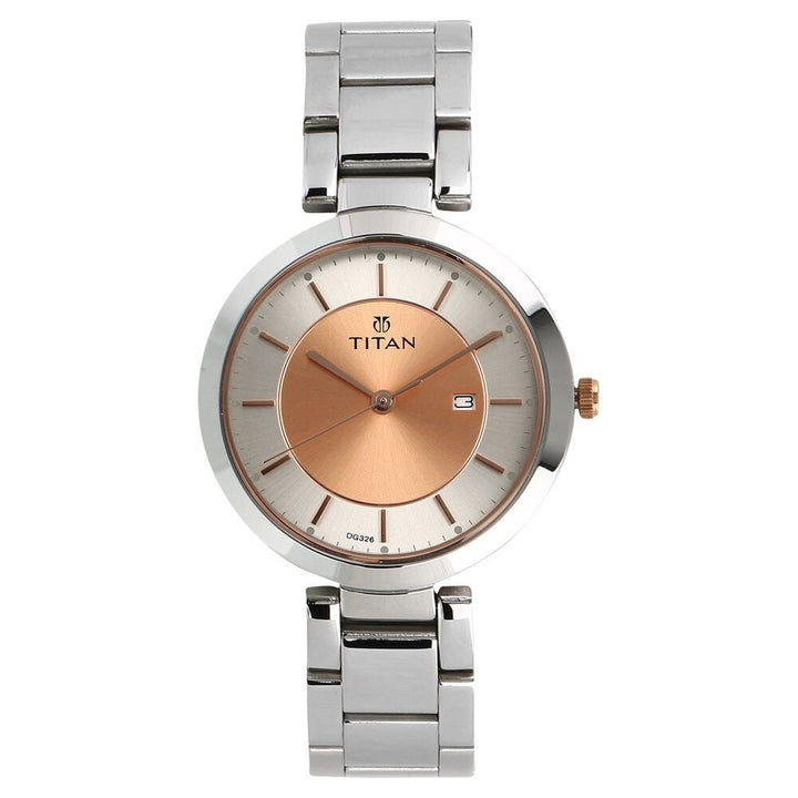 Titan Workwear Rose Gold Dial Analog Stainless Steel Strap watch for Women - The Watch Factory ®