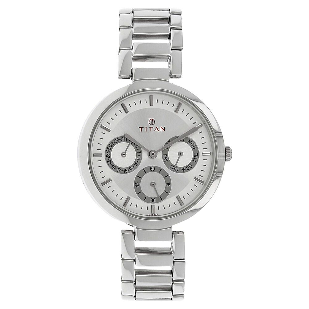 Titan Quartz Analog Silver Dial Stainless Steel Strap Watch for Women - The Watch Factory ®