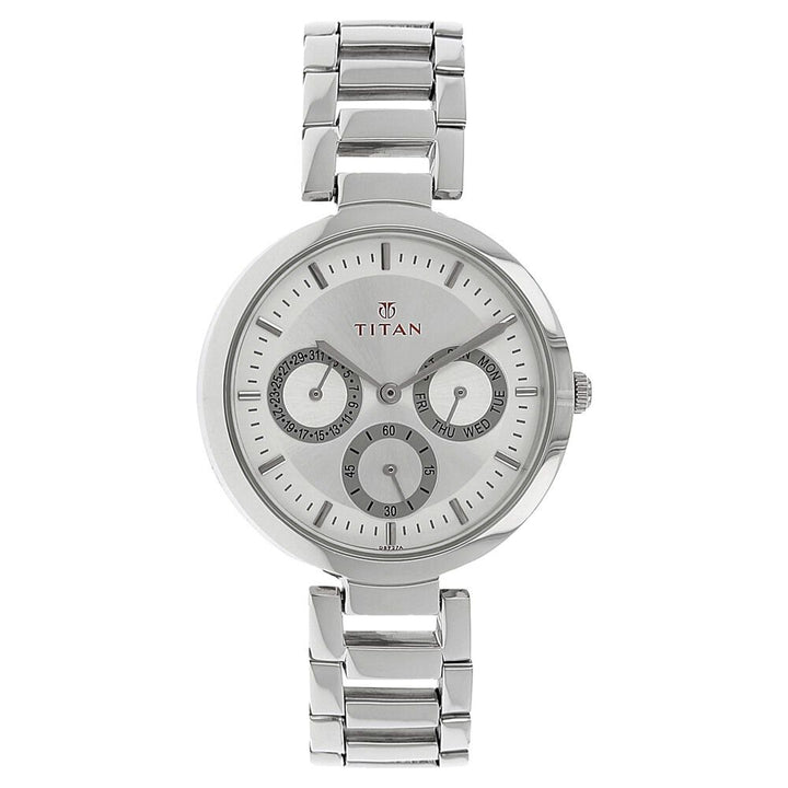 Titan Quartz Analog Silver Dial Stainless Steel Strap Watch for Women - The Watch Factory ®