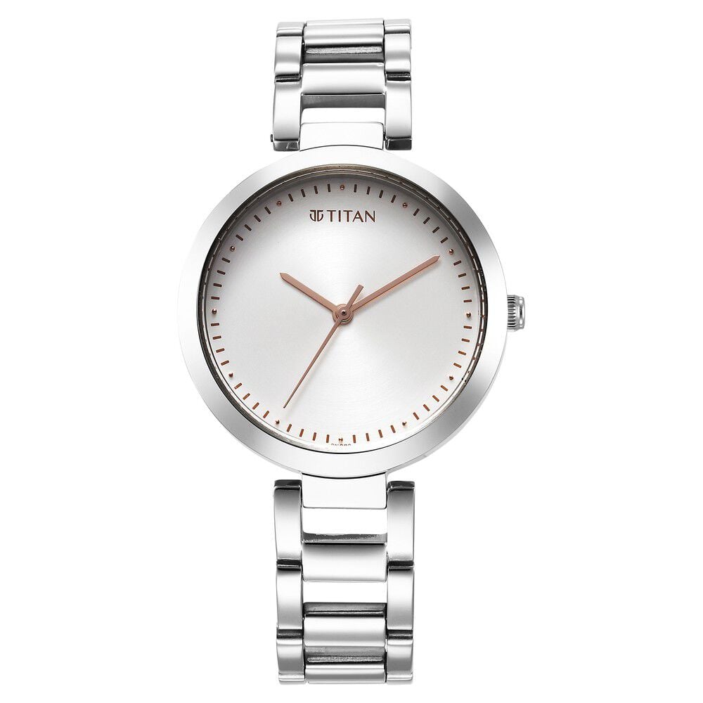 Titan Workwear Quartz Analog Silver Dial Silver Stainless Steel Strap Watch for Women - The Watch Factory ®
