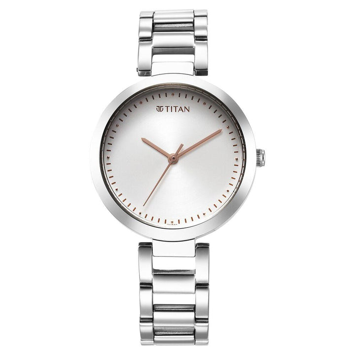 Titan Workwear Quartz Analog Silver Dial Silver Stainless Steel Strap Watch for Women - The Watch Factory ®