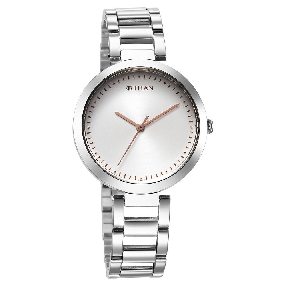 Titan Workwear Quartz Analog Silver Dial Silver Stainless Steel Strap Watch for Women - The Watch Factory ®