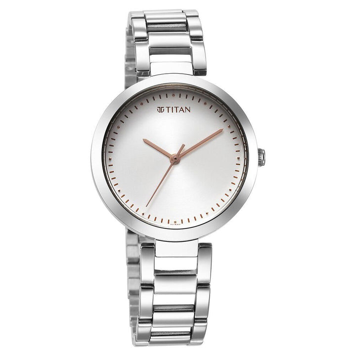 Titan Workwear Quartz Analog Silver Dial Silver Stainless Steel Strap Watch for Women - The Watch Factory ®