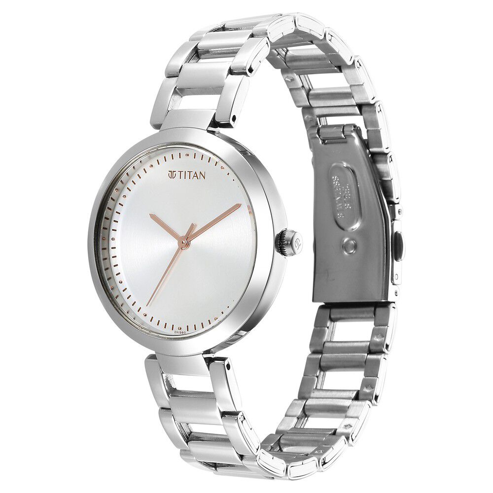 Titan Workwear Quartz Analog Silver Dial Silver Stainless Steel Strap Watch for Women - The Watch Factory ®
