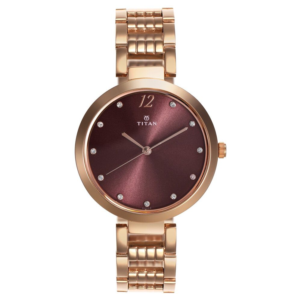 Titan Sparkle Purple Dial Analog Stainless Steel Strap Watch for Women - The Watch Factory ®