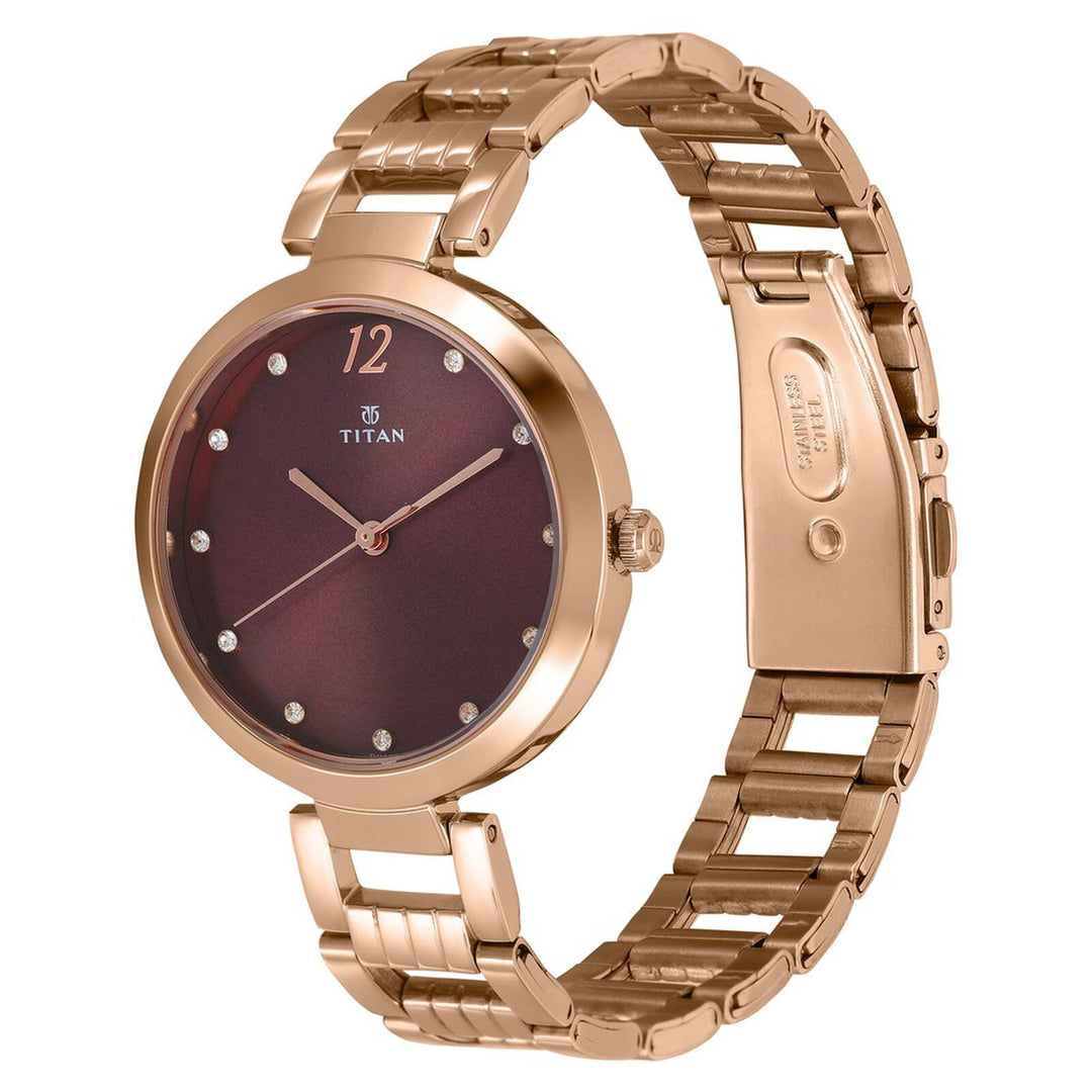 Titan Purple Sparkle 2480WM02 Purple Dial Women&