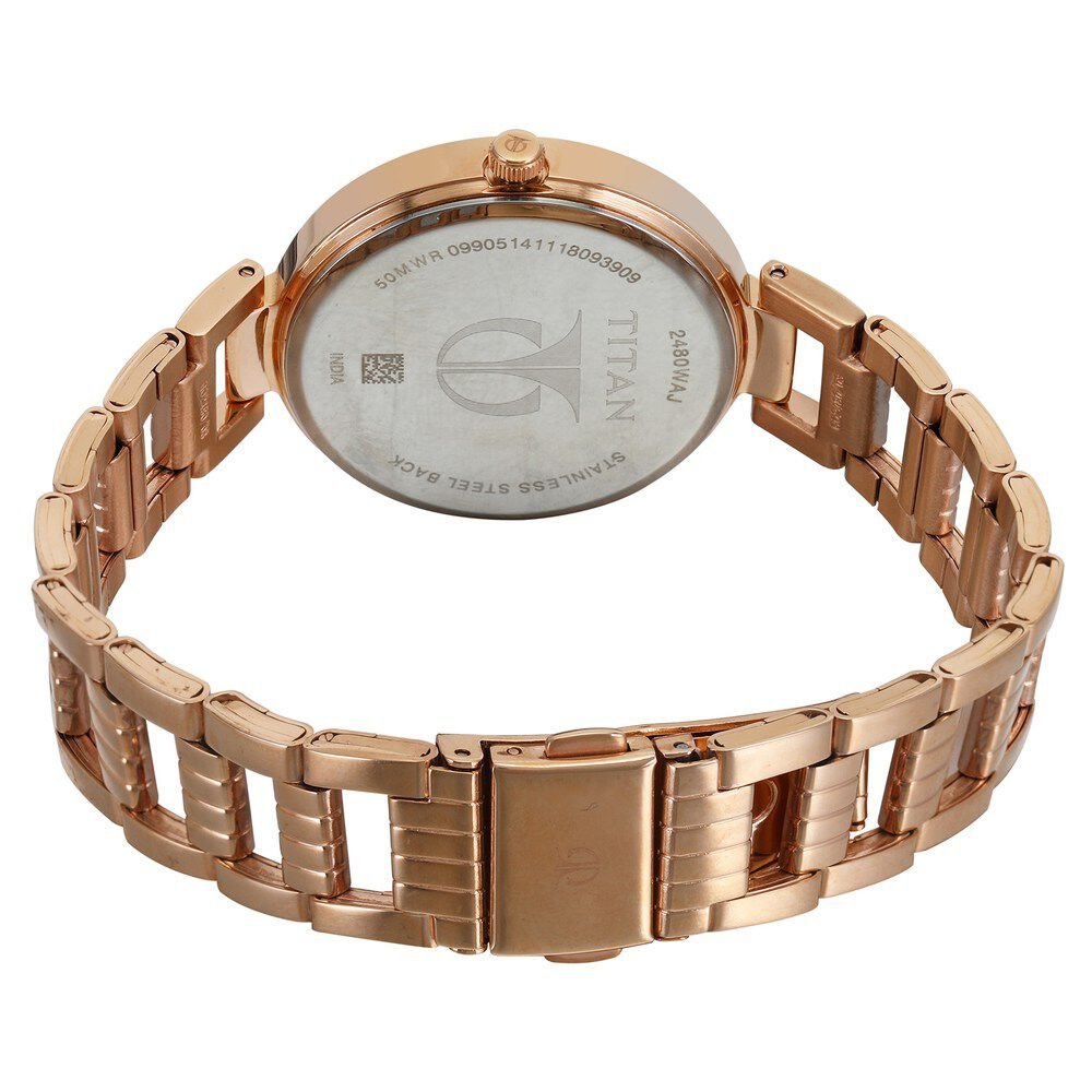 Titan Sparkle Purple Dial Analog Stainless Steel Strap Watch for Women - The Watch Factory ®