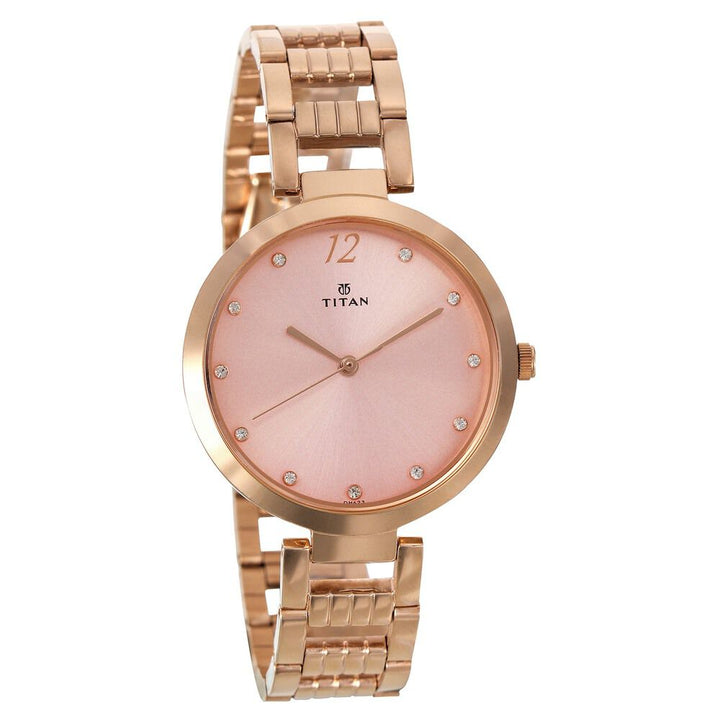 Titan Sparkle Pink Dial Analog Stainless Steel Strap watch for Women - The Watch Factory ®