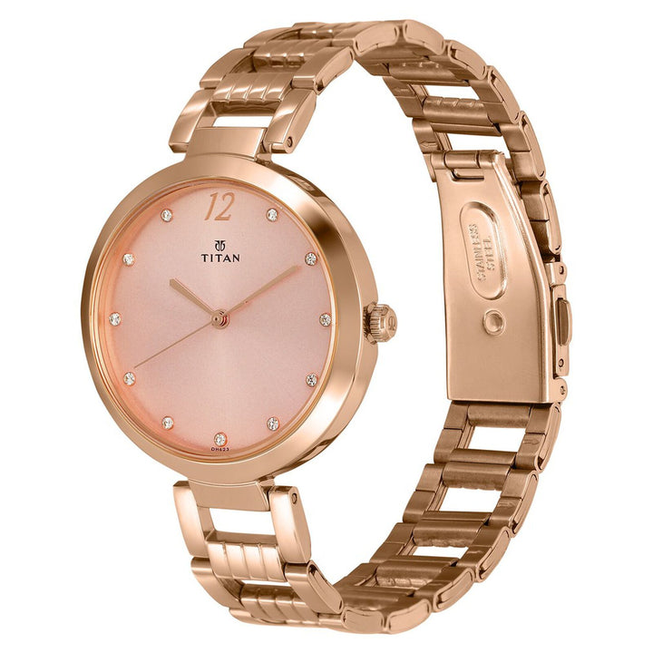 Titan Purple Sparkle 2480WM03 Pink Dial Women&