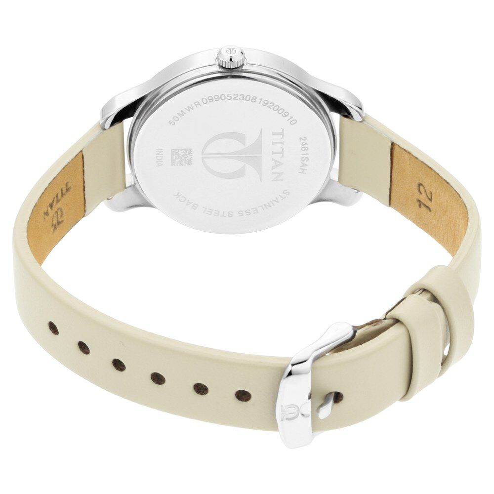 Titan Women's Chic minimalist watch with Anthracite dial and leather strap NS2481SL11