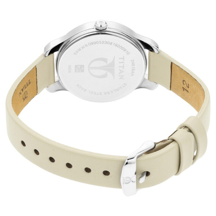 Titan Women's Chic minimalist watch with Anthracite dial and leather strap NS2481SL11