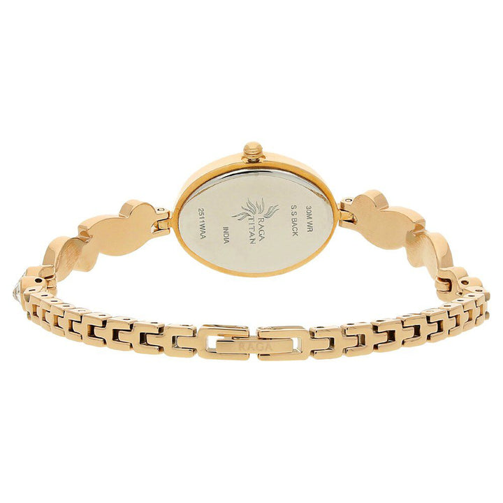Titan Raga Foliage Rose Gold Dial Women Watch With Metal Strap NS2511WM05