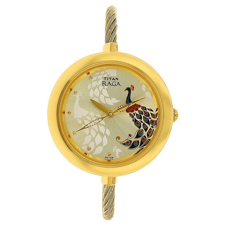 Titan Raga Garden of Eden Champagne Dial Analog Stainless Steel Strap watch for Women NS2532YM01