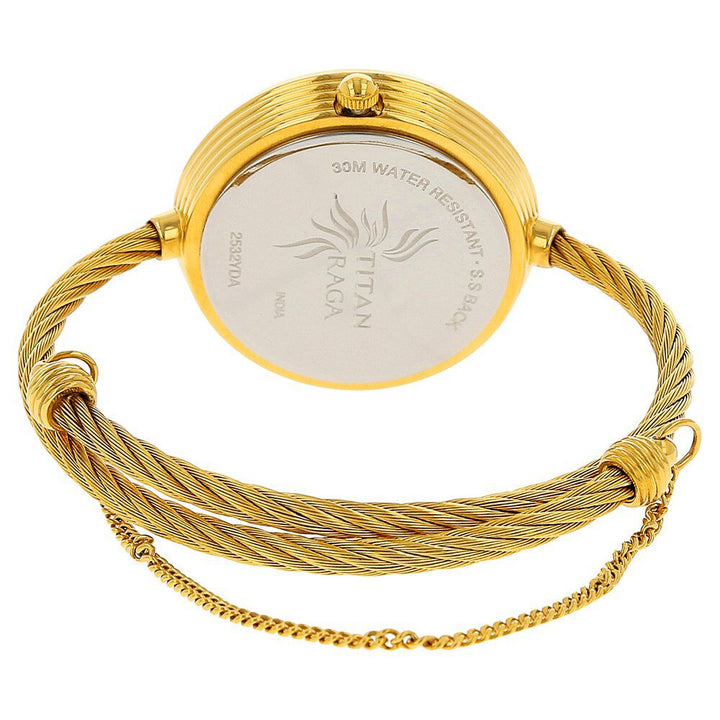 Titan Raga Garden of Eden Champagne Dial Analog Stainless Steel Strap watch for Women NS2532YM01