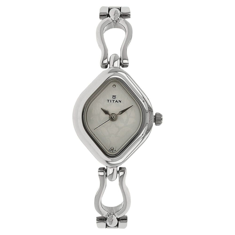 Titan Quartz Analog Silver Dial Stainless Steel Strap Watch for Women - The Watch Factory ®