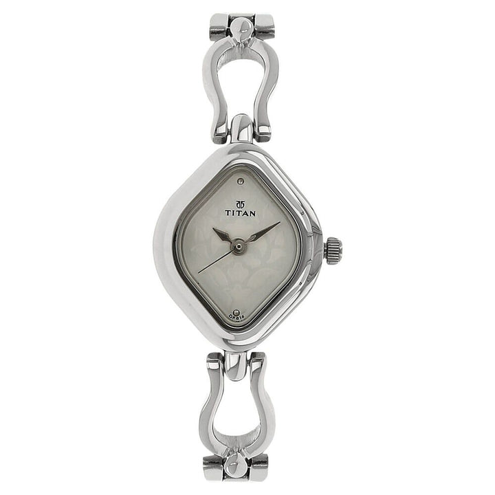 Titan Quartz Analog Silver Dial Stainless Steel Strap Watch for Women NS2536SM02