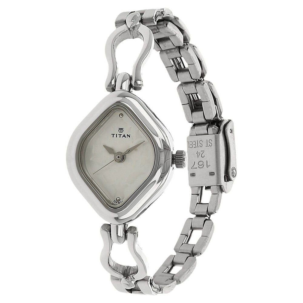 Titan Quartz Analog Silver Dial Stainless Steel Strap Watch for Women - The Watch Factory ®