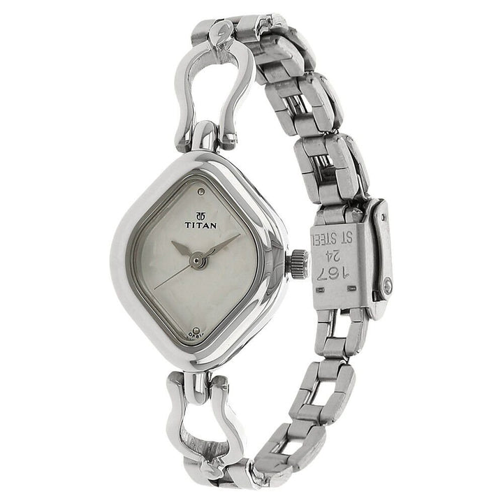 Titan Quartz Analog Silver Dial Stainless Steel Strap Watch for Women - The Watch Factory ®