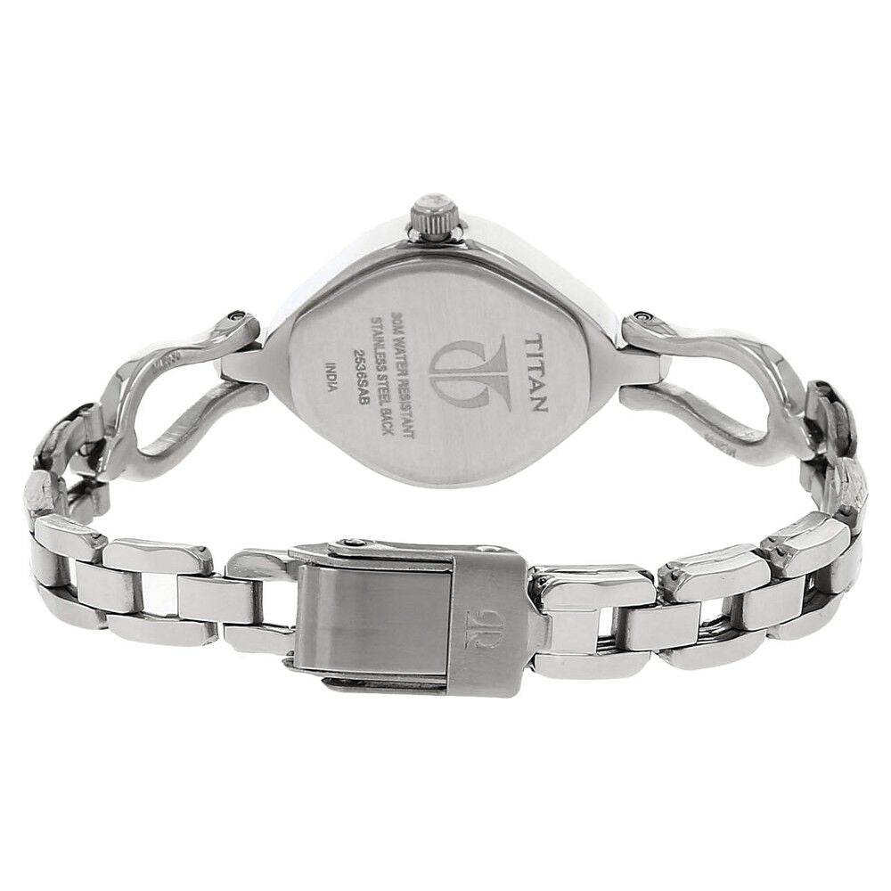 Titan Quartz Analog Silver Dial Stainless Steel Strap Watch for Women NS2536SM02
