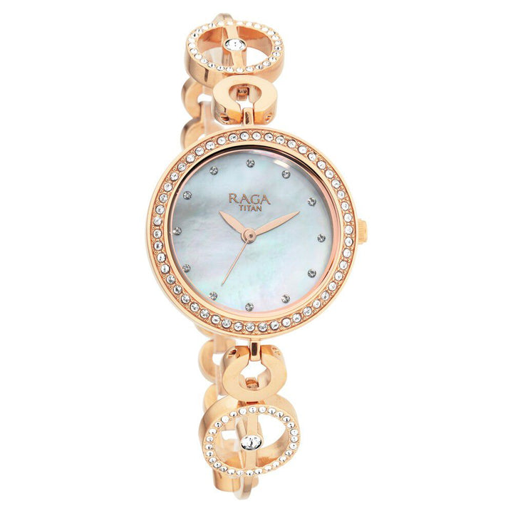 Titan Raga Mother of Pearl Dial Women Watch With Metal Strap NS2539WM03