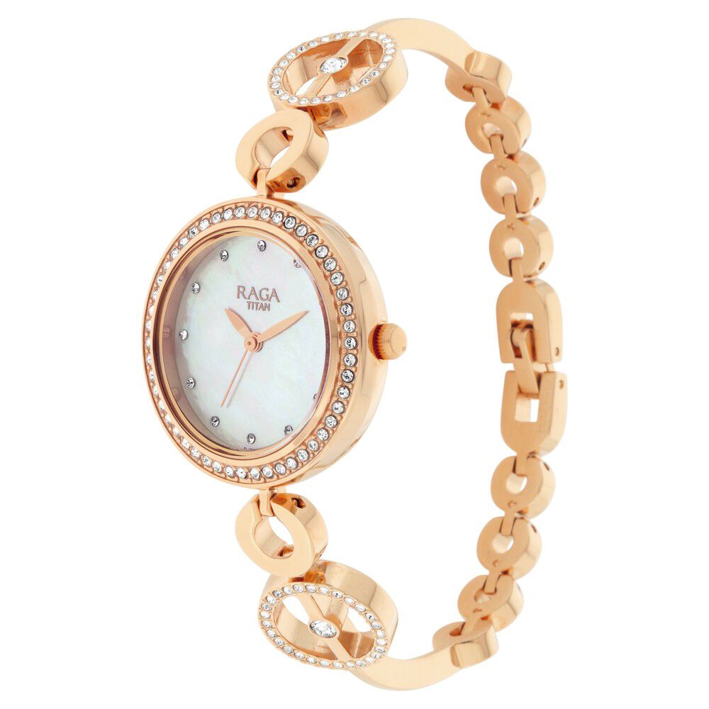 Titan Raga Mother of Pearl Dial Women Watch With Metal Strap NS2539WM03