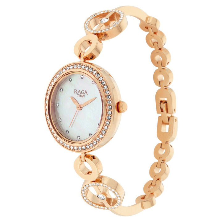 Titan Raga Mother of Pearl Dial Women Watch With Metal Strap NS2539WM03
