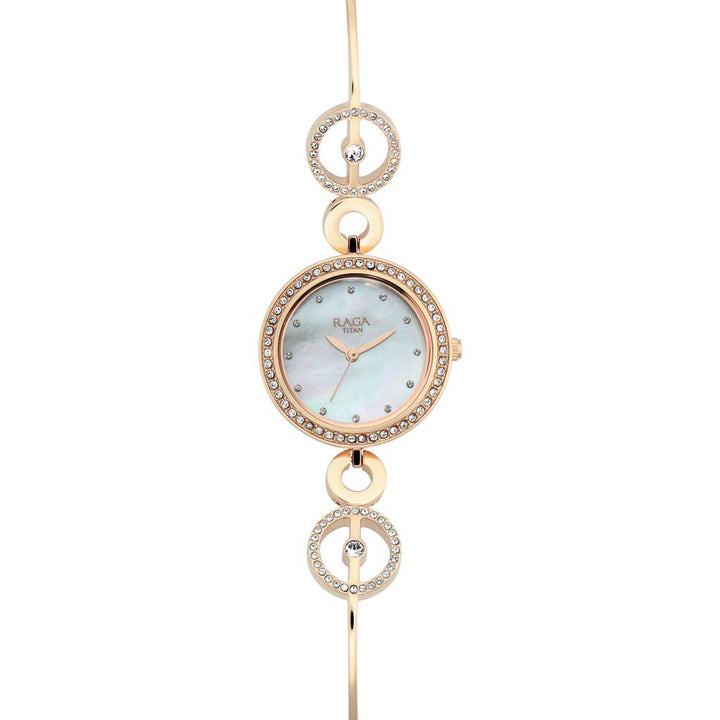Titan Raga Mother of Pearl Dial Women Watch With Metal Strap NS2539WM03