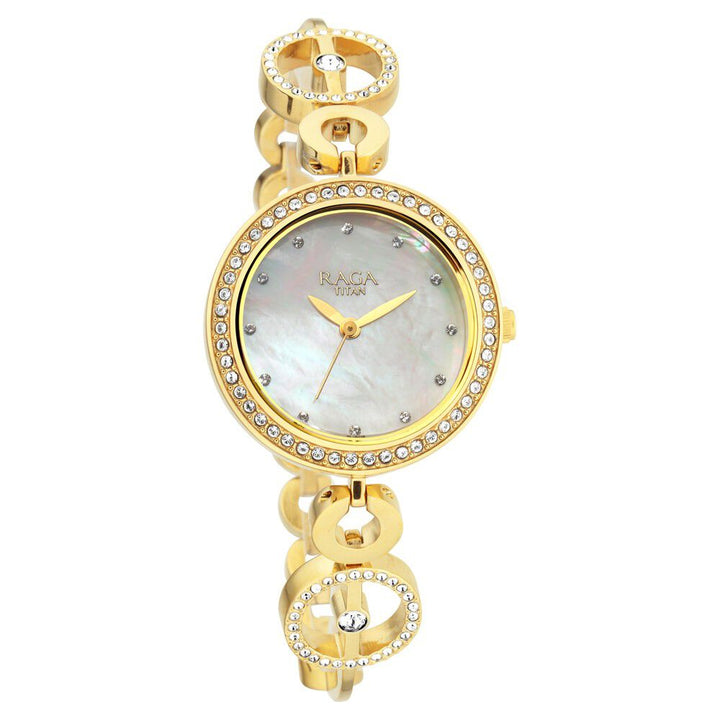 Titan Raga Mother of Pearl Dial Women Watch With Metal Strap NS2539YM02