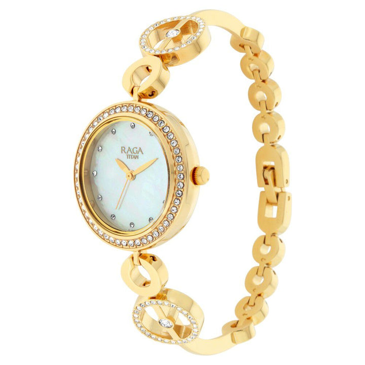 Titan Raga Mother of Pearl Dial Women Watch With Metal Strap NS2539YM02