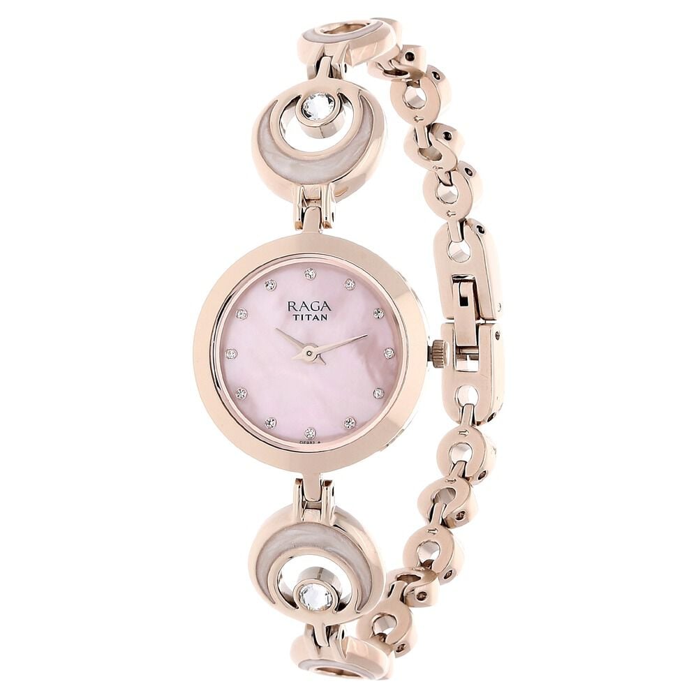 Titan Raga Moonlight Mother of Pearl Dial Women Watch With Metal Strap NS2540WM03