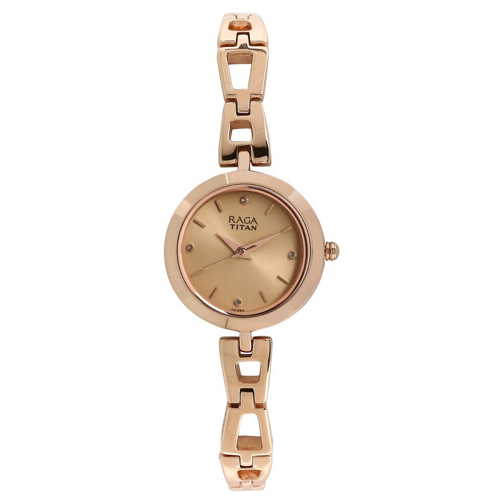 Titan Raga Beige Dial Women Watch With Metal Strap - The Watch Factory ®