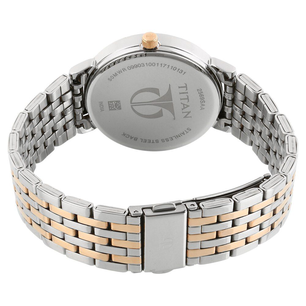 Titan Workwear Rose Gold Dial Women Watch With Stainless Steel Strap NR2569KM02