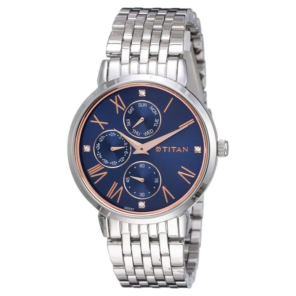 Titan Workwear Blue Dial Women Watch With Stainless Steel Strap - The Watch Factory ®