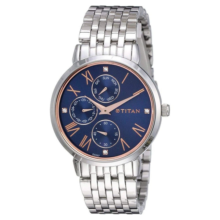 Titan Workwear Blue Dial Women Watch With Stainless Steel Strap - The Watch Factory ®