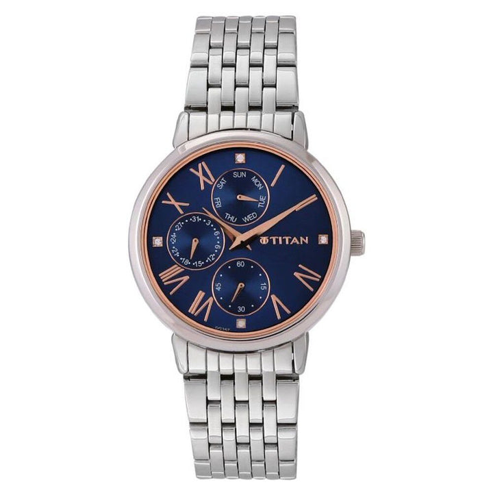 Titan Workwear Blue Dial Women Watch With Stainless Steel Strap - The Watch Factory ®
