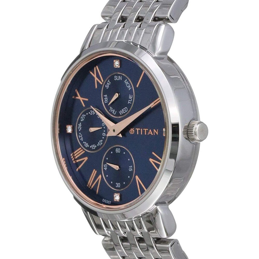 Titan Workwear Blue Dial Women Watch With Stainless Steel Strap - The Watch Factory ®