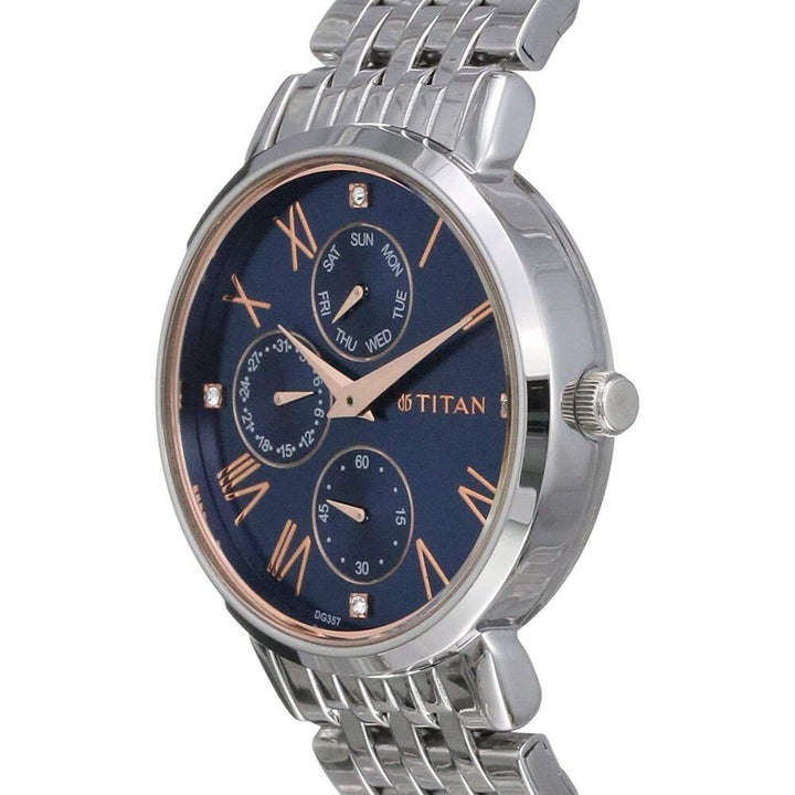 Titan Workwear Blue Dial Women Watch With Stainless Steel Strap - The Watch Factory ®