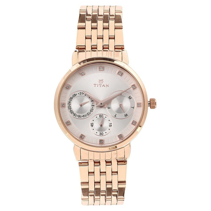 Titan Workwear Beige Dial Women Watch With Stainless Steel Strap - The Watch Factory ®