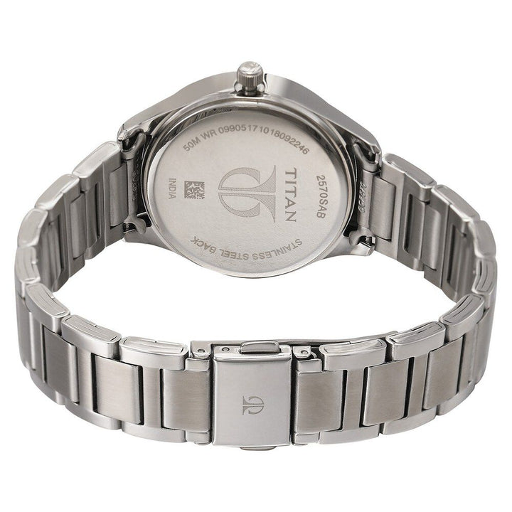 Titan Sparkle Anthracite Dial Analog with Date Stainless Steel Strap Watch for Women NS2570SM07