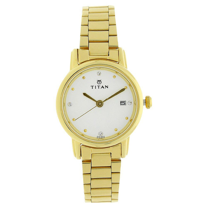 Titan Karishma White Dial Women Watch With Stainless Steel Strap NS2572YM01