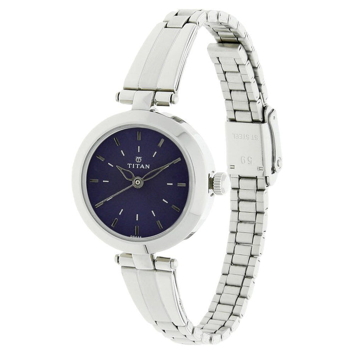 Titan Karishma Blue Dial Analog Stainless Steel Strap Watch for Women - The Watch Factory ®